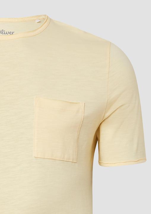 Image du produit S.Oliver T-Shirt Flammgarn-T-Shirt mit Brusttasche und offenen Kanten (XXL)