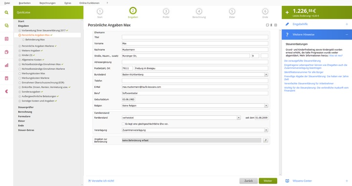 Immagine prodotto Lexware QuickTax 2023 1 licenza(e) (1 Utente, 12 mesi)