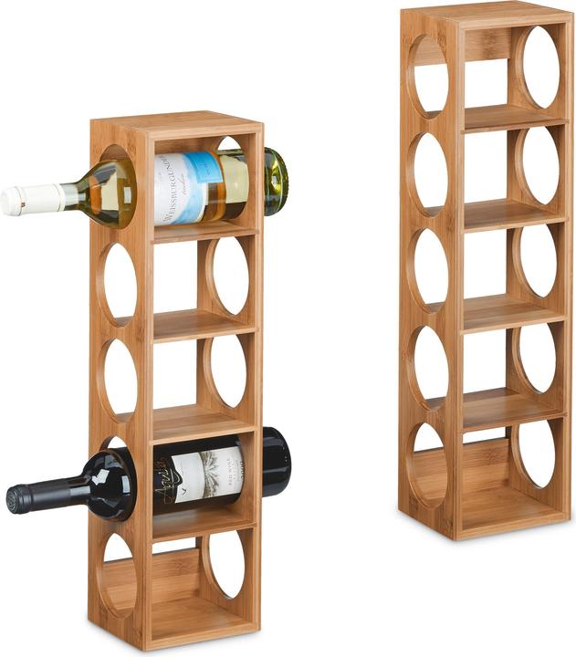 Actual product image Relaxdays 2x wine rack (14 x 12 x 53 cm, 5 Fl.)