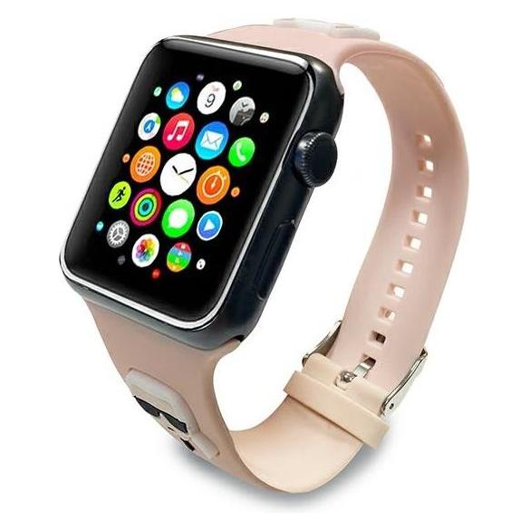 Karl Lagerfeld Pasek Klawlslckp Apple Watch 42/44/45mm Ró?owy/roze Band Siliconen Karl & Choupette H (45 Mm, 44 Mm, 42 Mm, Plastic, Silicone),