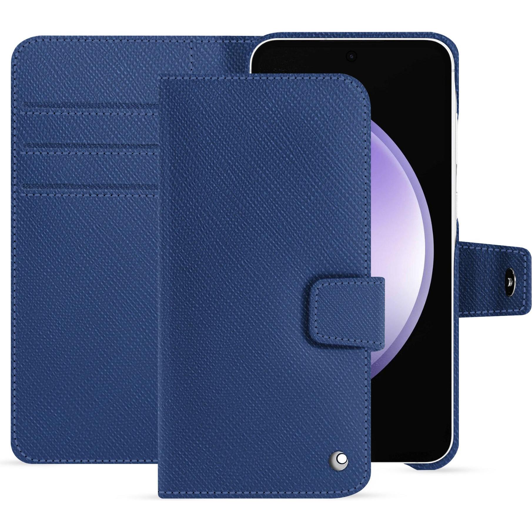 Noreve Lederschutzhülle Samsung Galaxy S23 FE (Samsung Galaxy S23 FE), Smartphone Hülle, Blau
