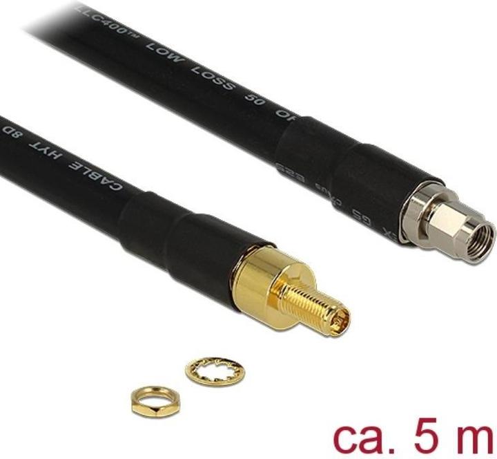 Produktbild Delock RP-SMA Buchse zu RP-SMA-ST 5 Meter (0.35 dB, Antennenkabel)