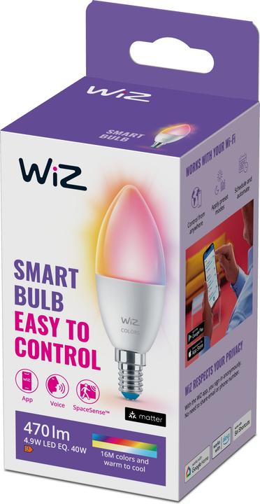 Image du produit WiZ Lampe 40W E14 forme bougie (E14, 470 lm, 1x)