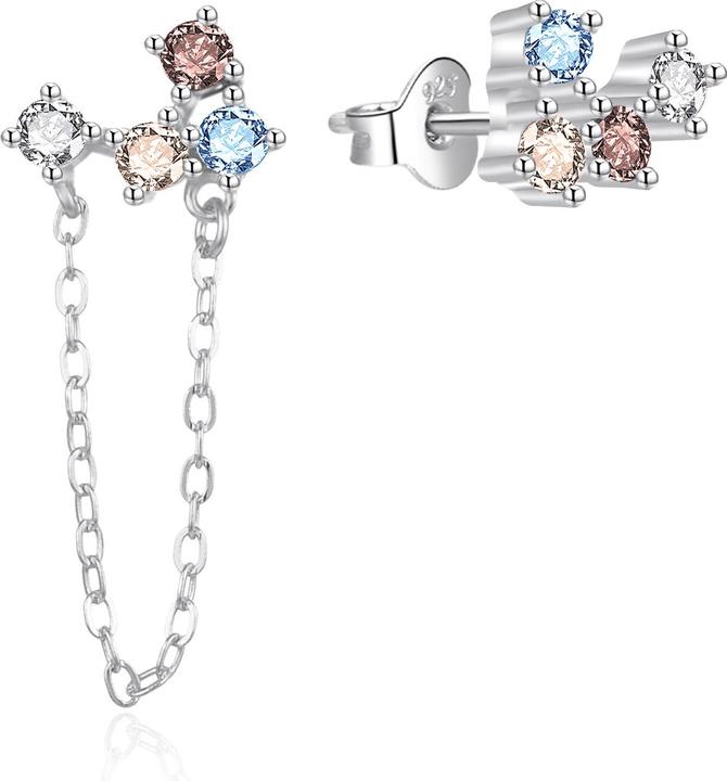 Immagine prodotto Agato - Asymmetric silver earrings with zircons AGT-E106PC (Argento)