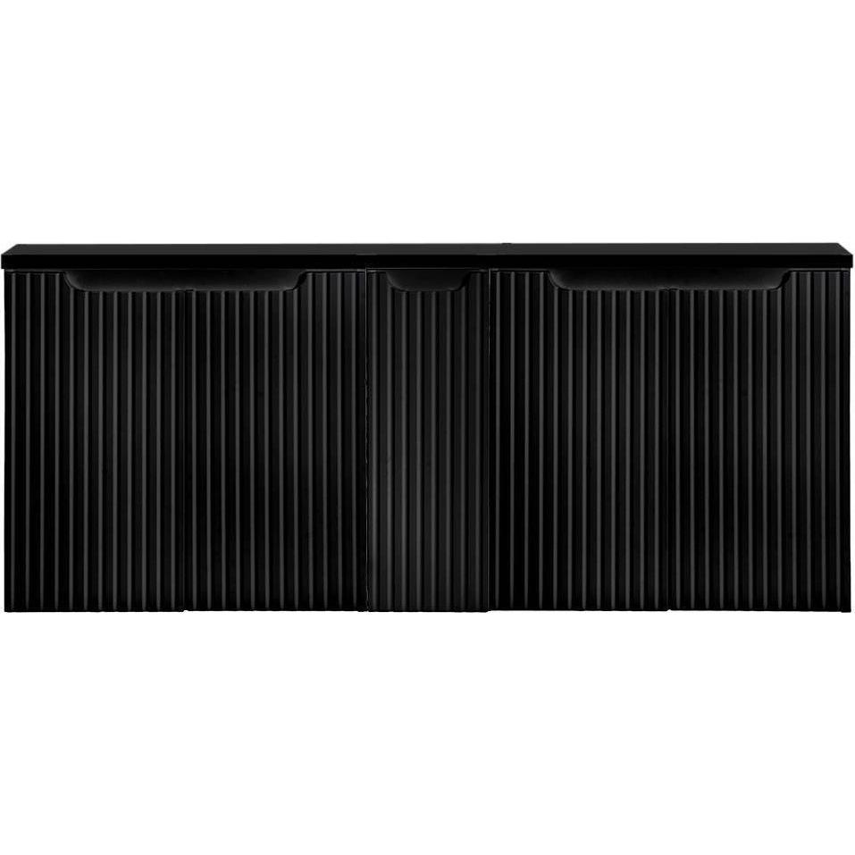 En.Casa, Waschbeckenunterschrank, Waschbeckenunterschrank Skelbolu mit 5 Türen 140x60x40cm Schwarz