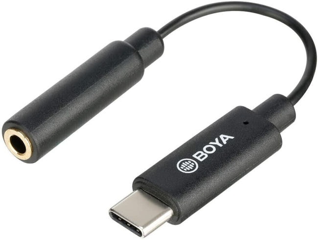 Actual product image Boya BY-K4 audio cable USB Type-C Black (0.06 m, USB)
