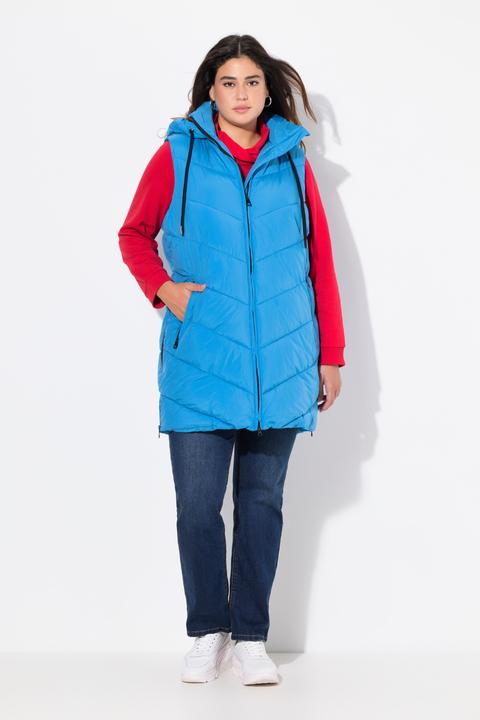 Immagine prodotto Ulla Popken Gilet trapuntato e idrorepellente HYPRAR con taglio lungo e zip a doppio cursore (50, 52)