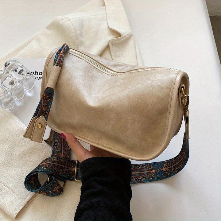 Image du produit Only-Bags.Store Graphic Pattern Zipper Crossbody Bag, Sac à bandoulière élégant avec une large sangle, Vintage Daily