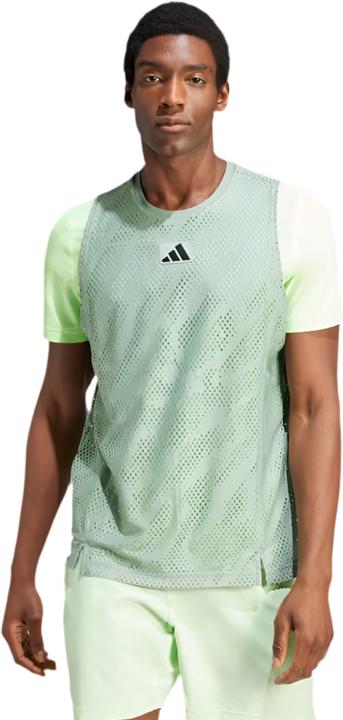 Actual product image adidas Tennis Pro Layering Tee Silver/Green Man (L)