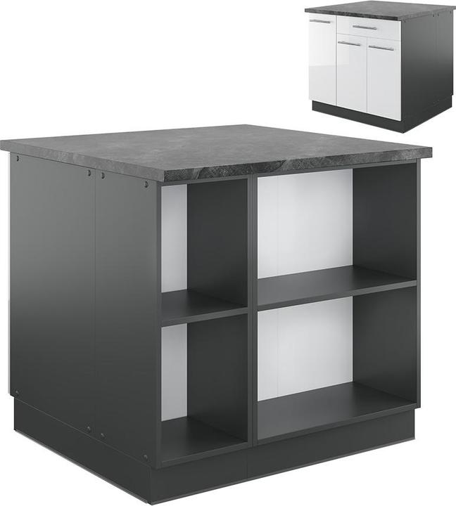 Anthrazit, Weiss Hochglanz