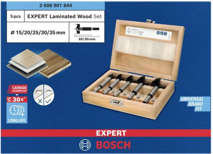 Immagine prodotto Wera Scharnierlochbohrer EXPERT Laminate 2608901844 VE5 (15, 20, 25, 30, 35)