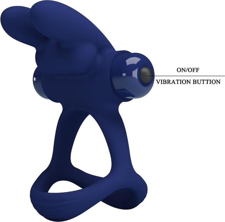 Image du produit Pretty Love Francisco Double Anneau Vibrant Lapin Bleu