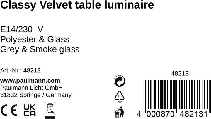 Nutritional values and ingredients Pauleen Classy Velvet (E14)