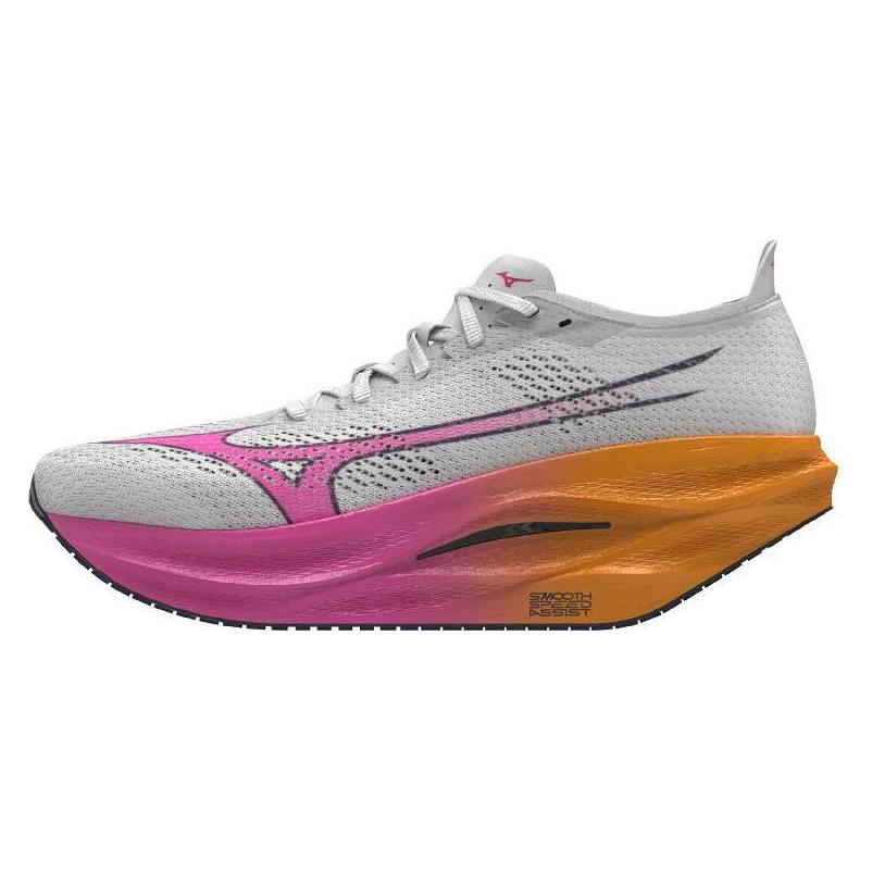 Mizuno, Unisex, Laufschuhe, Wave Rebellion Pro 3 (44), Orange, Mehrfarbig, Weiss, Pink