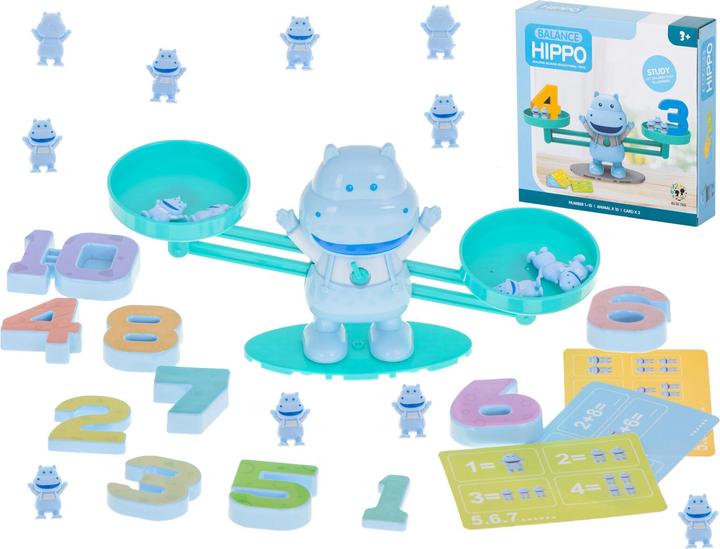 Ikonka Lernwaage Zählen lernen Nilpferd mini