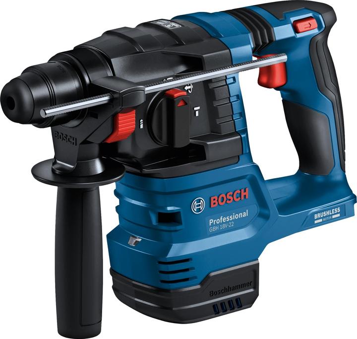 Bosch Professional Cordless rotary hammer with SDS plus GBH 18V-22, L-BOXX, without battery pack (Rechargeable battery operated)