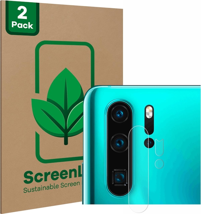 Actual product image ScreenLeaf Protective film sustainable screen protector screen protector film clear transparent (2 Piece, Huawei P30 Pro New Edition)