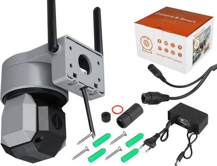 Productafbeelding Lasmex Internet draaibare buitencamera IP stopcontact E27 IP65 PTZ 5Mpix 230V SMART LTC VISION