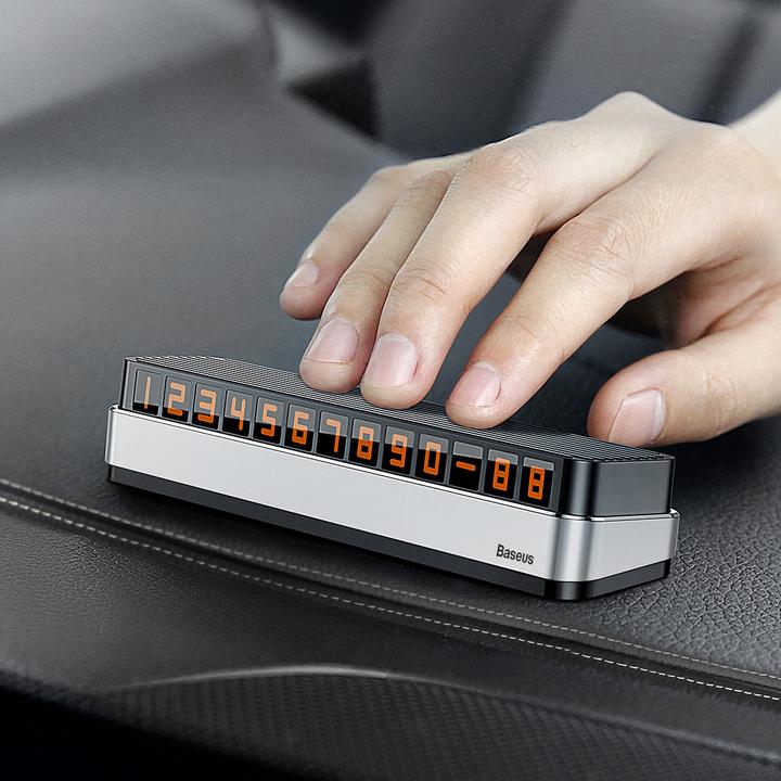 Actual product image Baseus Moonlight Box Series Temporary Parking Number Plate Silver