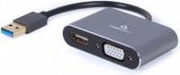 Image du produit Gembird CableXpert Adaptateur USB vers HDMI+VGA pour écran, gris espace (USB-A, 5.80 cm)