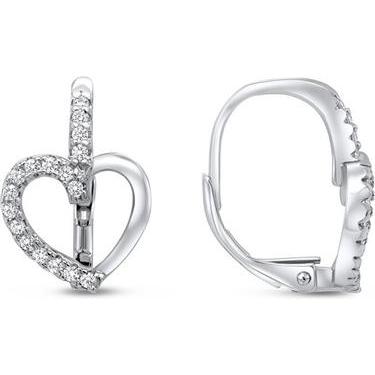Brilio, Ohrringe, Silver - Romantic silver earrings hearts EA29
