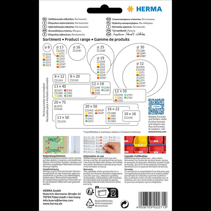 Image du produit Herma Points de repère