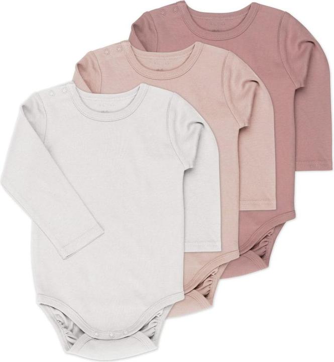 Produktbild La Loona LaLoona Strampler & Sets Body-Sparset Langarm inkl. Kleiderbügel - Beere Grau (86)