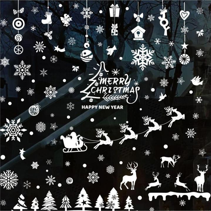 Hermex Fensterbilder Weihnachtssticker klebbar mit festlichen Motiven Weihnachtsaufkleber