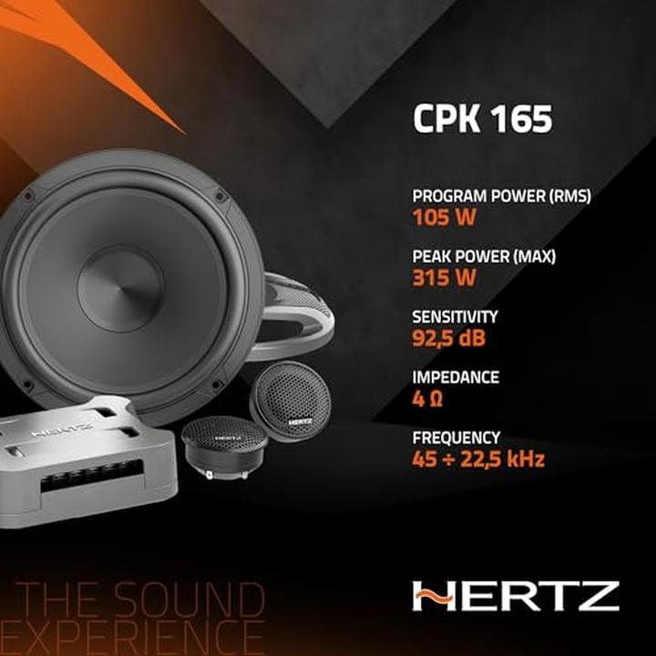 Image du produit Hertz Cento Pro CPK 165, Ensemble de haut-parleurs 6.5" (16,5cm), 105Watt (315 W, 16.50 cm)