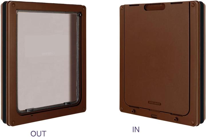 Actual product image Dog Mate 2-way locking dog flap, XL, brown (Manual cat flap)