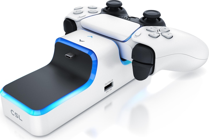 Image du produit CSL Station de charge pour manette PS5, Twin Charge, chargeur de manette de jeu, sans fil, câble de (PS5)