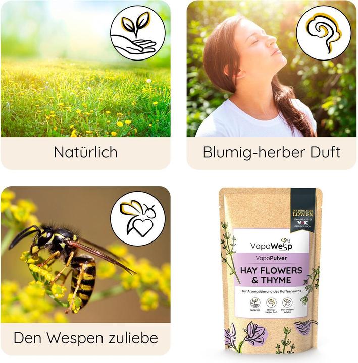 Actual product image Vapowesp Substitute herbs hay flowers & thyme, 100 g