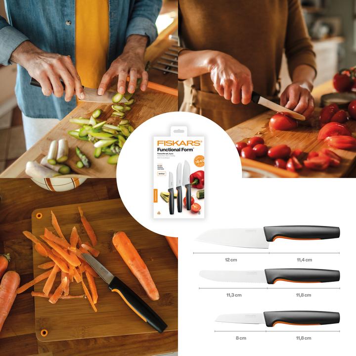 Produktbild Fiskars Functional Form Favorite 3 pcs. knife set 1057556 (12 cm)