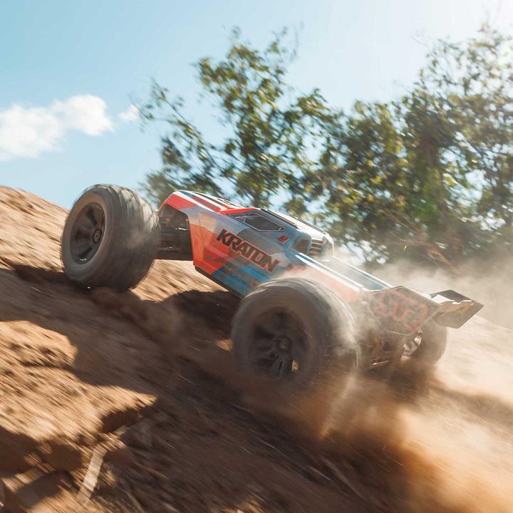Image du produit Arrma KRATON 6S V6 4X4 BLX 1/8 Brushless Speed Monster Truck RTR, Blau/Orange (RTR Prêt à fonctionner)