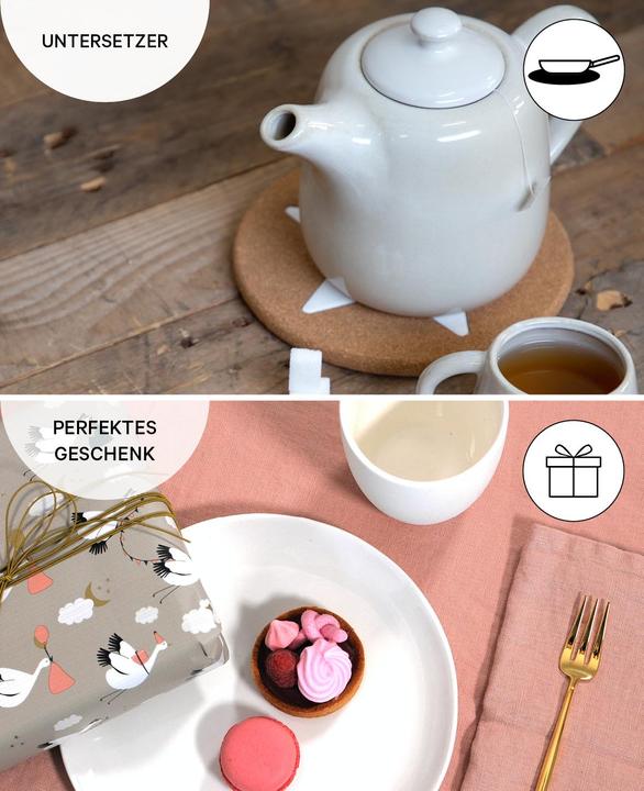 Actual product image I Am Creative Cork trivet, pan and pot trivet, set of 10 pcs. (10 x, Pan coaster)