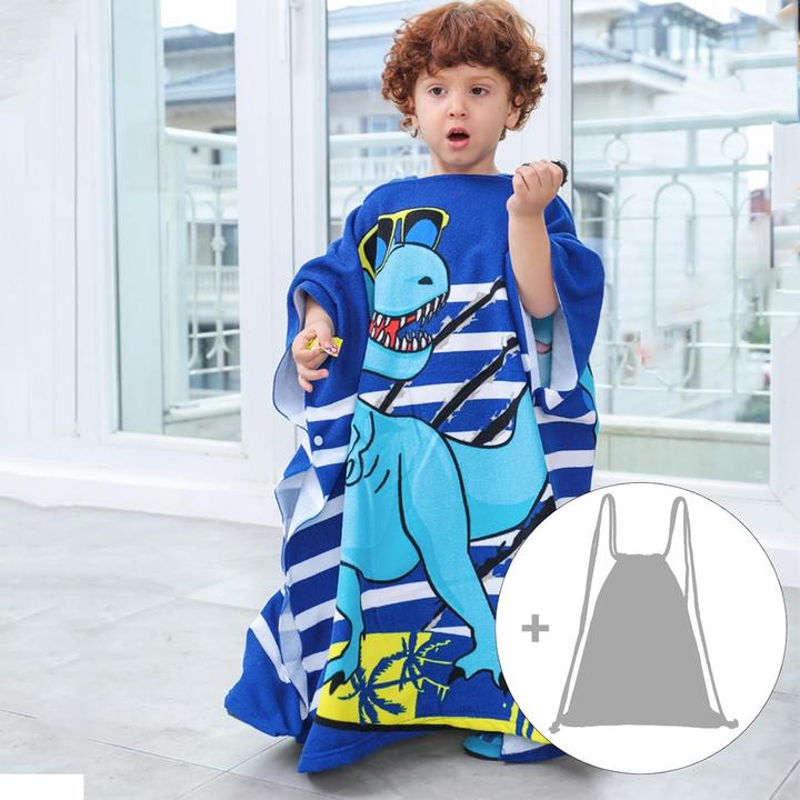 Image du produit Kaku Badetuch-Poncho für Kinder mit Dinosaurier-Motiv