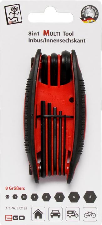 Actual product image 2GO MULTI Tool 1 Allen key set 8 pieces