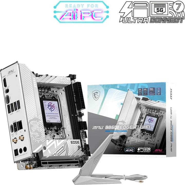 Produktbild MSI MPG B860I EDGE TI WIFI (B860,S1851,mITX,DDR5) (LGA 1851, Intel B860, Mini-ITX)