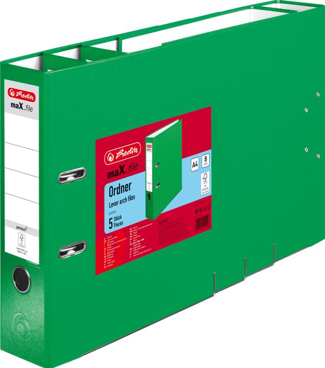 Produktbild Herlitz 11416294 Aktenordner 5 Blätter Grün Polypropylen (PP) (A4, 80 mm, 1 Stück)