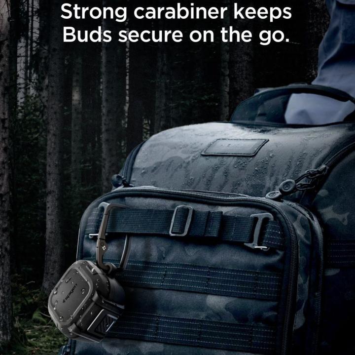 Actual product image Spigen - Lock Fit (ACS11202) - Samsung Galaxy Buds 4 / Buds 4 Pro - Matte Black