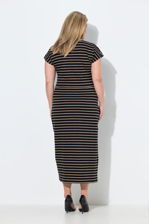 Produktbild Ulla Popken Maxikleid, Ringel, Slim, Rundhals, Halbarm (62)