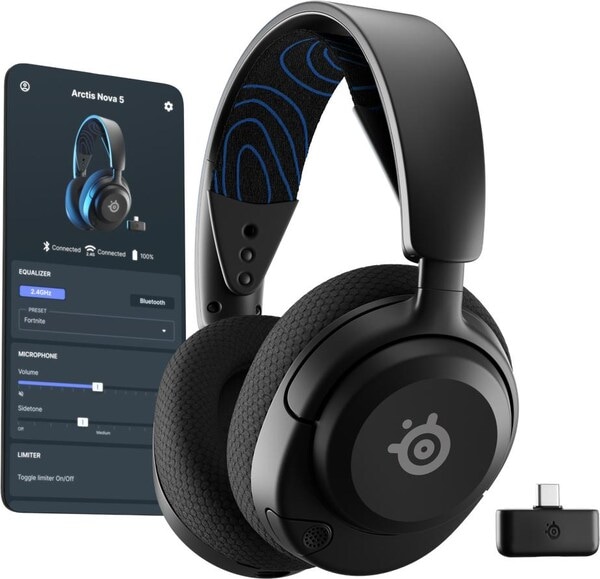 Actual product image SteelSeries 61670 / Arctis Nova 5 Black Headset (Wireless)