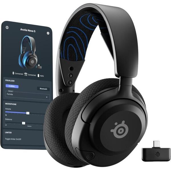 Thumbnail - SteelSeries Arctis Nova 5 (Kabellos), Gaming Headset, Schwarz