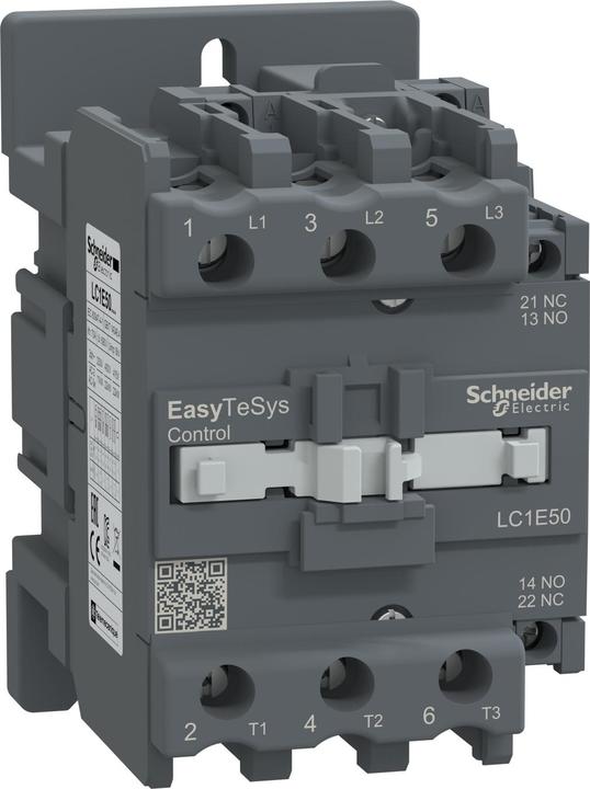 Actual product image Schneider Easy TeSys contactor 3P 50A 1NO+1NC 220V AC 50/60Hz LC1E50M7