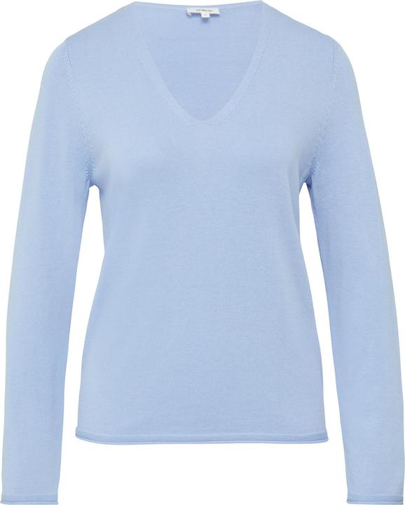 Produktbild S.Oliver Strickpullover Feinstrickpullover mit V-Ausschnitt und Rollkante am Saum (34)