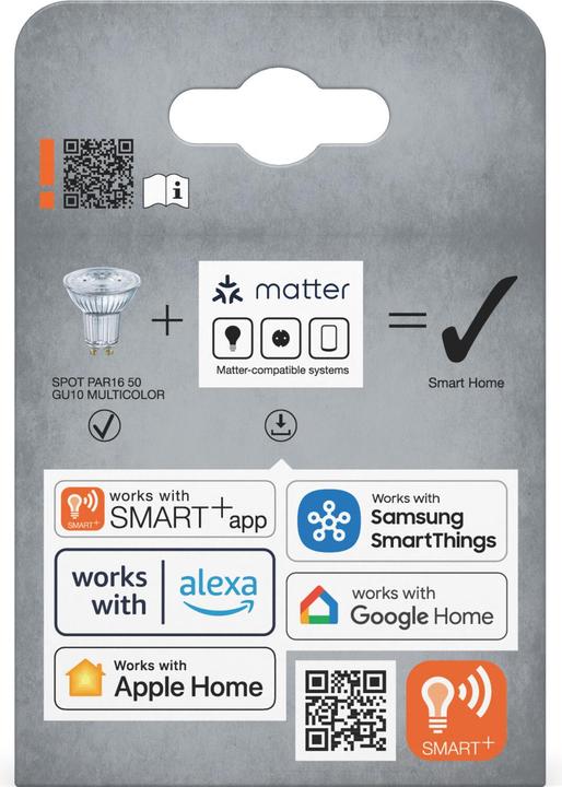 Actual product image Ledvance SMART+ MATTER SPOT GU10 MULTICOLOR 4.9W 827...865 Multicolour GU10 (GU10, 4.90 W, 350 lm, 1 x, F)