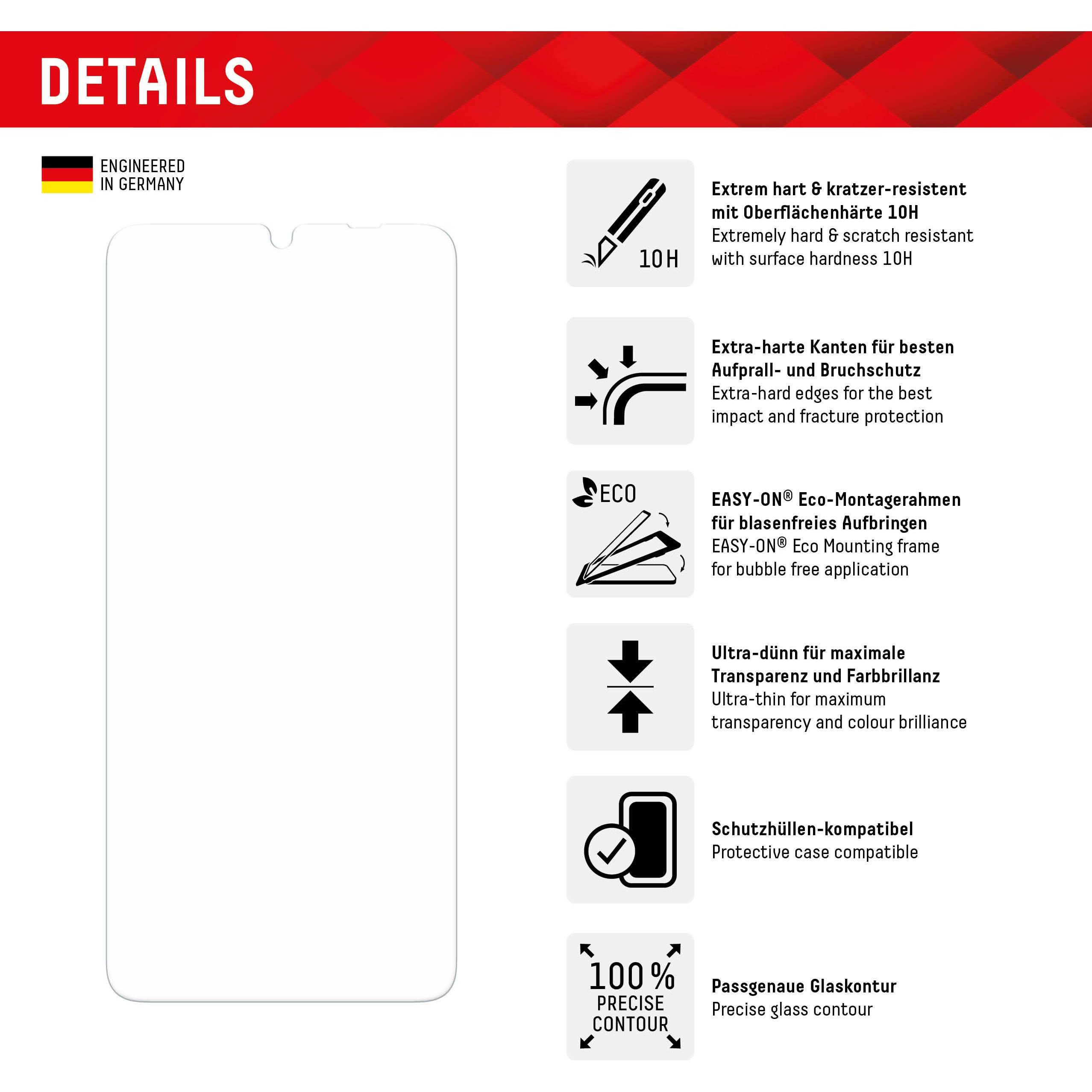 Thumbnail - Displex Real Glass, 2D Panzerglas (1 Stück, Samsung Galaxy A05), Smartphone Schutzfolie, Transparent