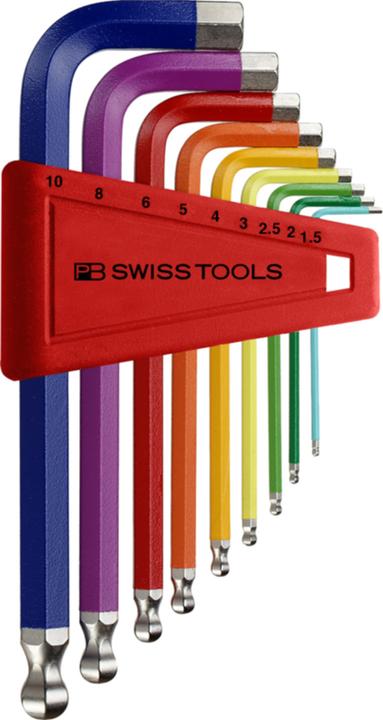 PB Swiss Tools Stiftschlüsselsatz PB Rainbow - Kugelkopf