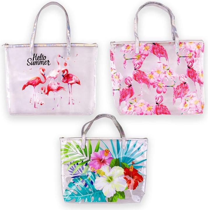 Image du produit Accentra Strandtasche / Shopper transparent mit tropischem Print
