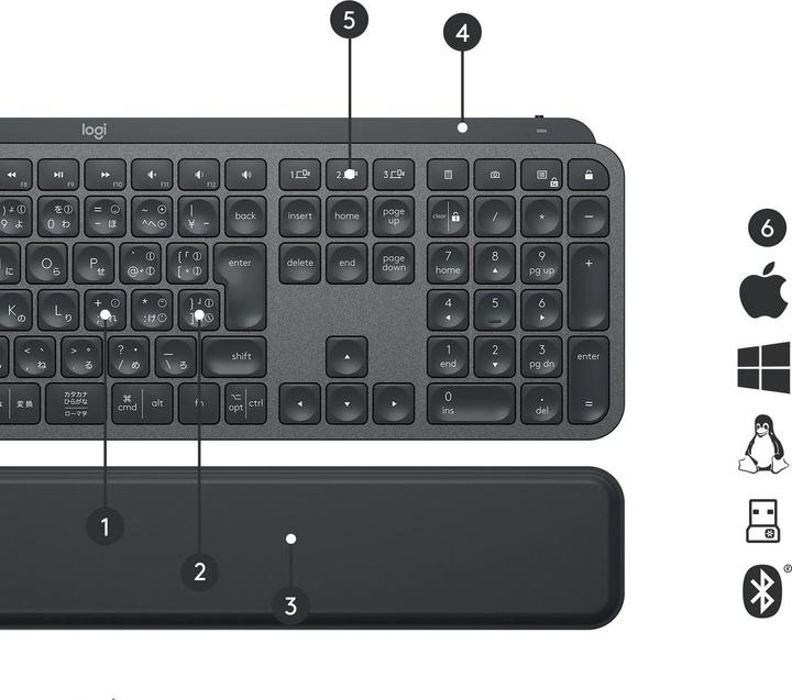 Produktbild Logitech MX Keys (Eng. Int., Kabellos)